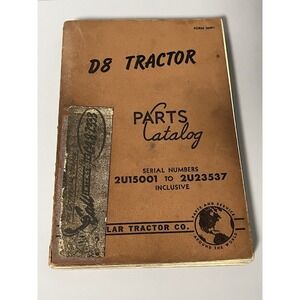 CAT Caterpillar D8 Tractor Parts Catalog Published 1955 2U15001 - 2U23537